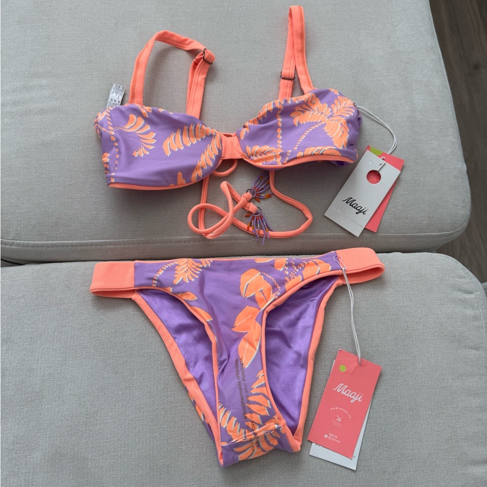 maaji metallic lilac bikini set